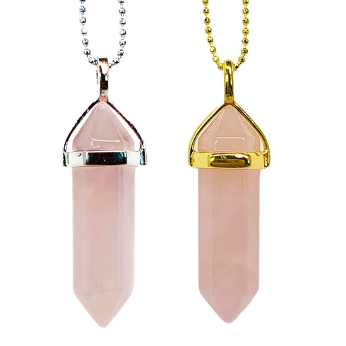 Rose Quartz Gemstone Pendant Necklace